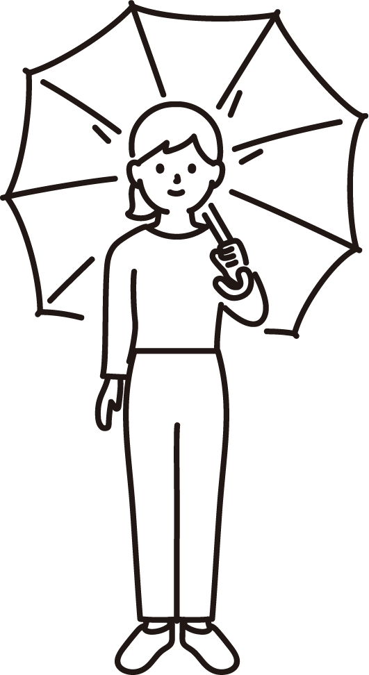 傘をさす女性のイラスト 商用可 フリーイラスト素材 ソコスト