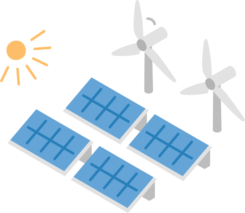 太陽光発電 風力発電のイラスト 商用可 フリーイラスト素材 ソコスト