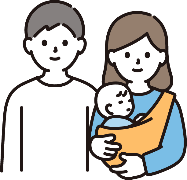 赤ちゃんを抱っこする夫婦のイラスト 商用可 フリーイラスト素材 ソコスト