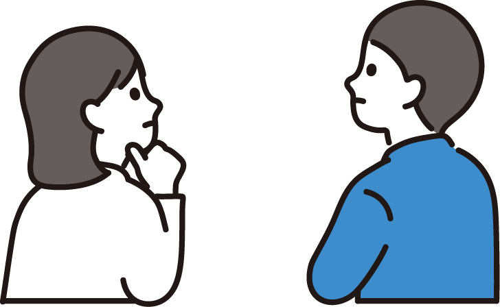悩む男女イラスト