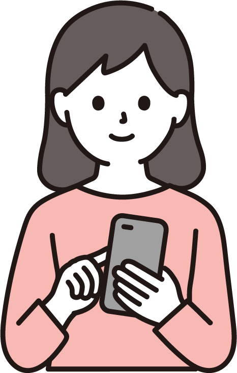 スマホを使う女性のイラスト 商用可 フリーイラスト素材 ソコスト