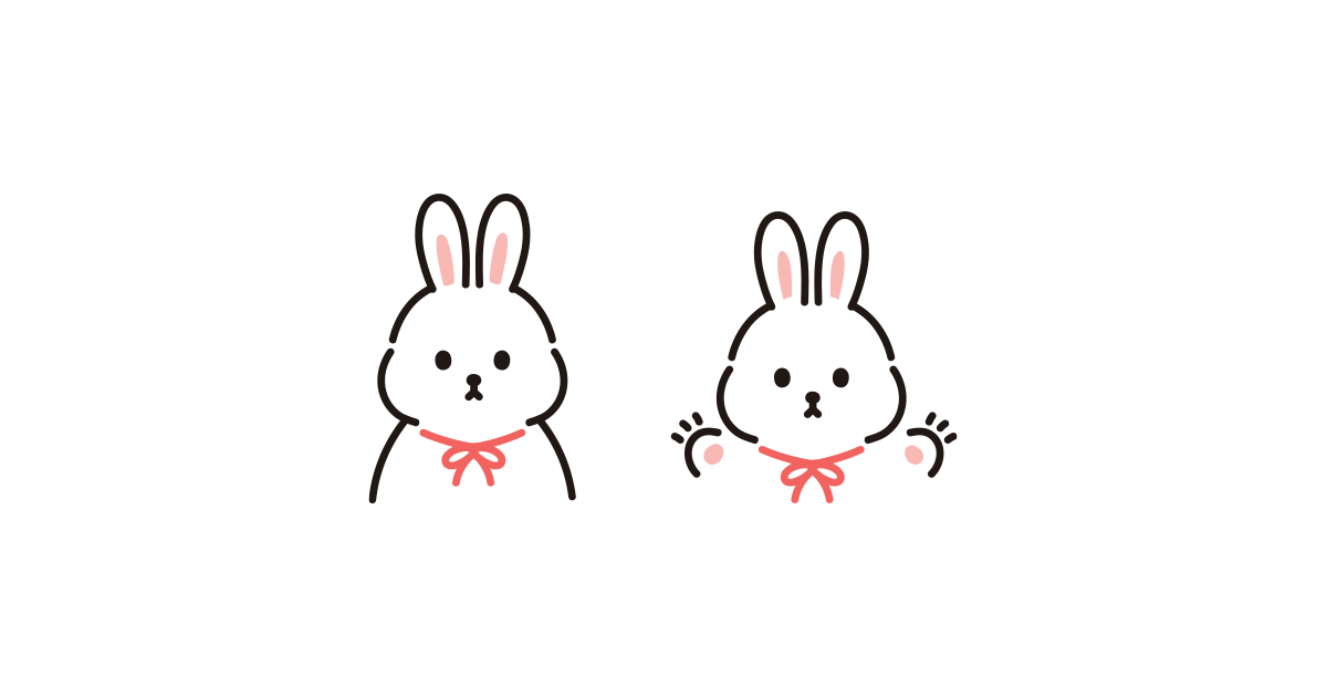 うさぎ（正月2）のイラスト｜商用可・フリーイラスト素材｜ソコスト