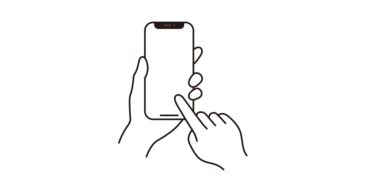 スマートフォンを操作する手のイラスト フリーイラスト素材集ソコスト