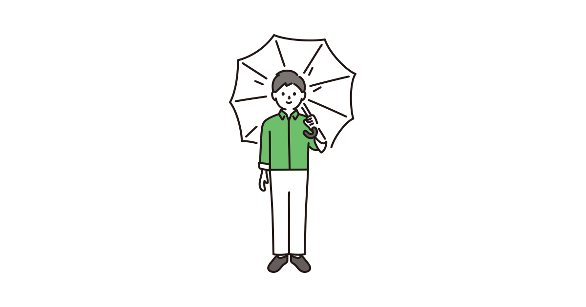 傘をさす男性のイラスト フリーイラスト素材集ソコスト