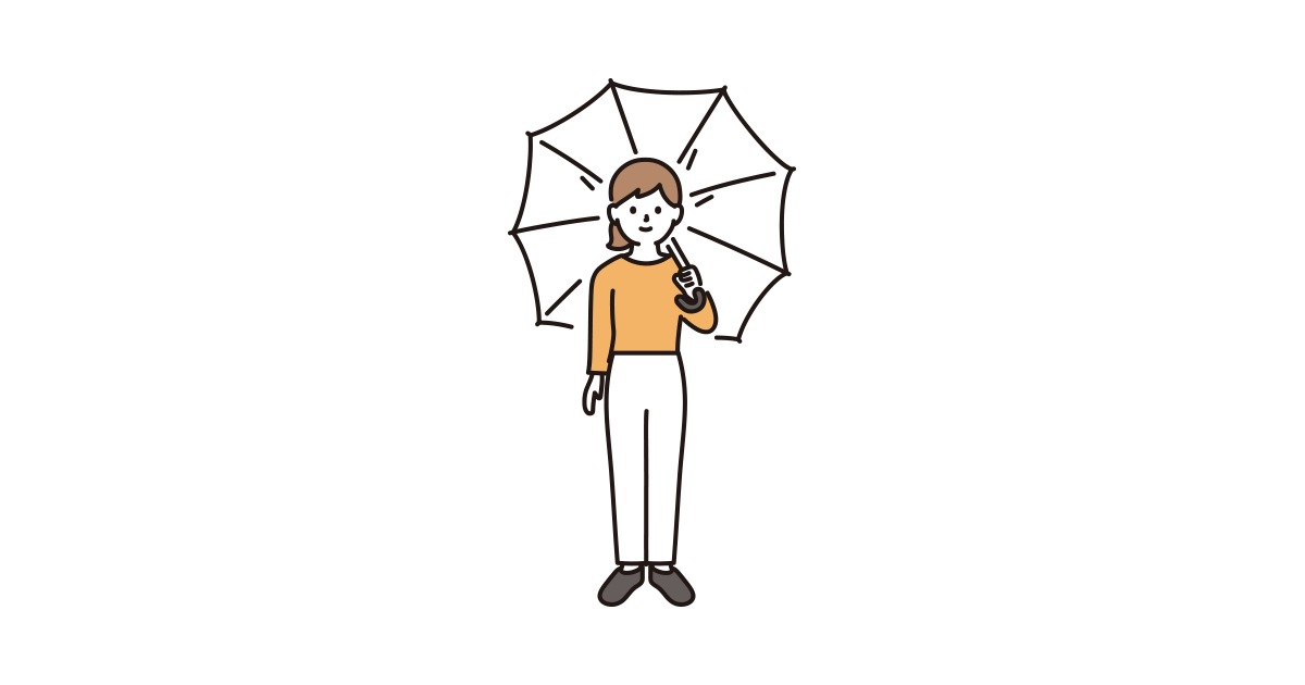 傘をさす女性のイラスト フリーイラスト素材集ソコスト