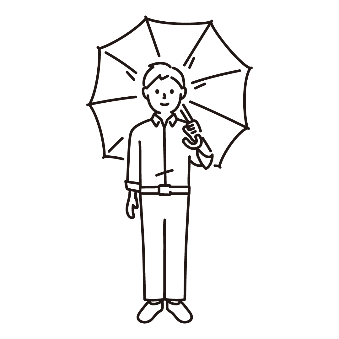 傘をさす男性のイラスト フリーイラスト素材集 ソコスト