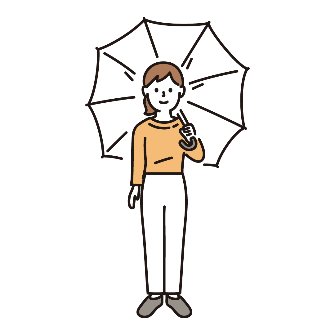 傘をさす女性のイラスト フリーイラスト素材集ソコスト