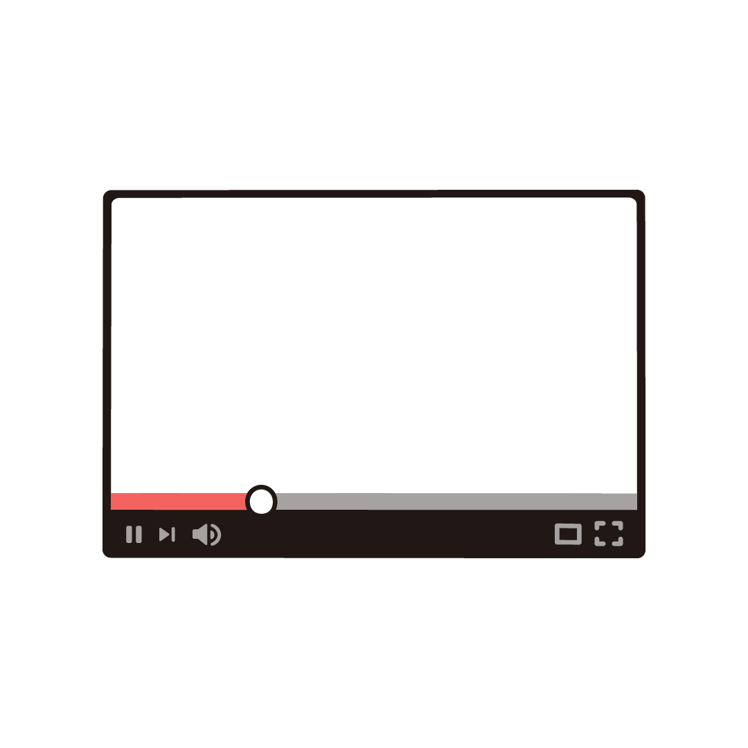 ネット動画プレーヤーのフレーム素材（16:9）のイラスト