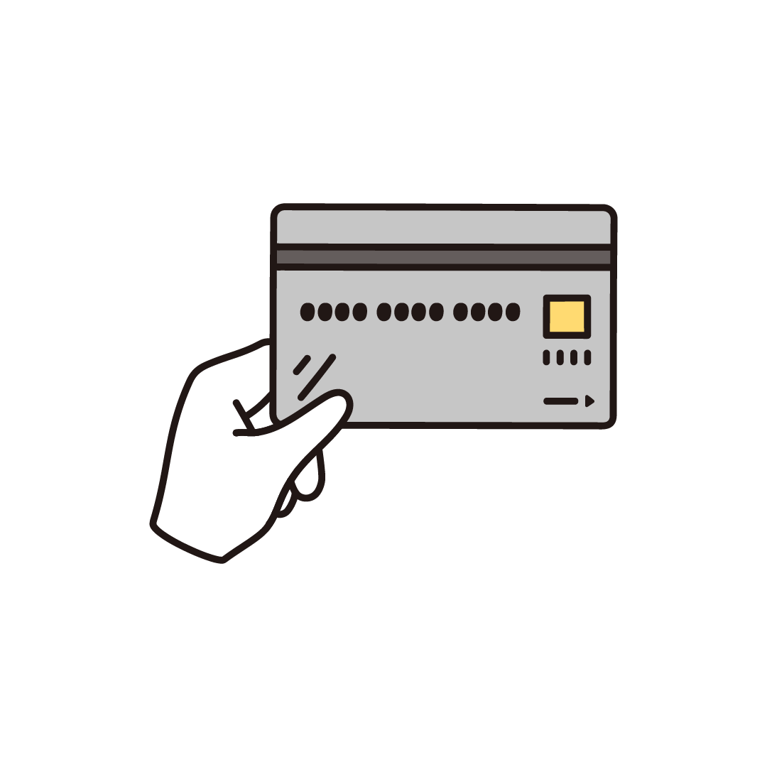 クレジットカードを持つ手