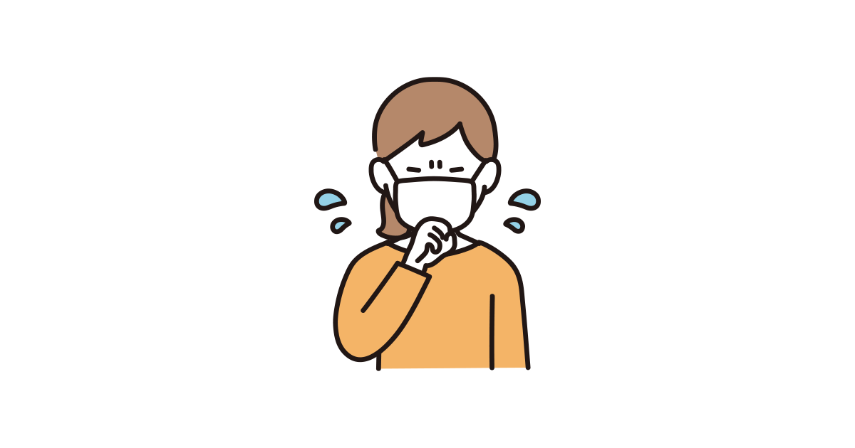 咳をする女性のイラスト|商用可・フリーイラスト素材|ソコスト 咳をする女性のイラスト|商用可・フリーイラスト素材|ソコスト