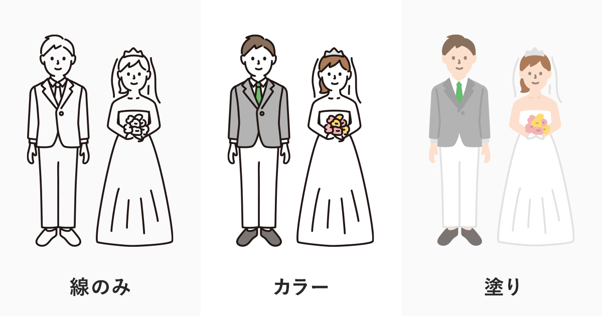 新郎新婦のイラスト フリーイラスト素材集ソコスト