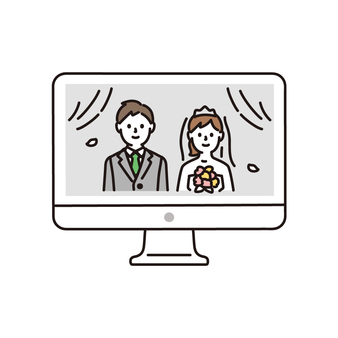 オンライン結婚式 パソコン のイラスト フリーイラスト素材集 ソコスト