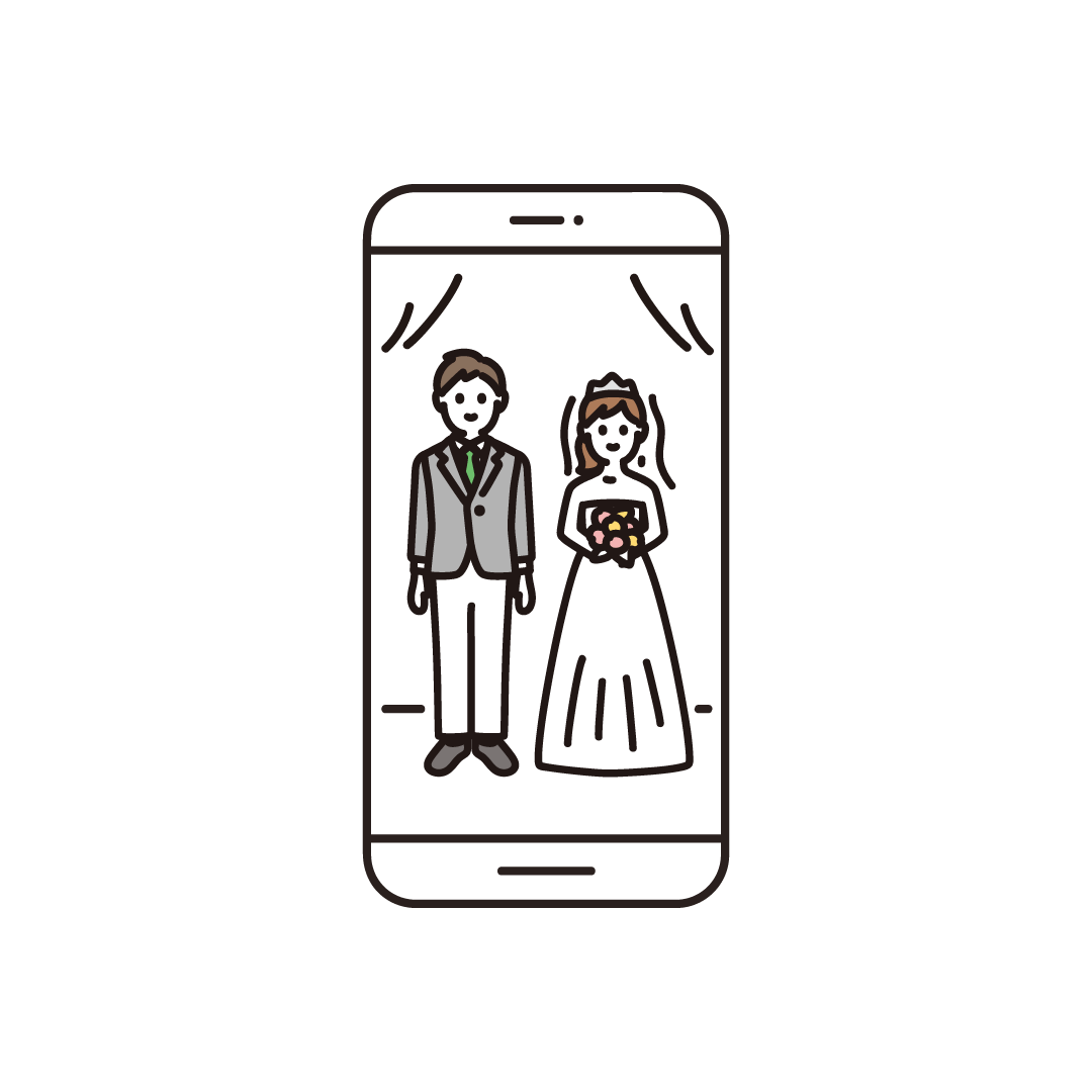 オンライン結婚式 スマホ のイラスト フリーイラスト素材集 ソコスト