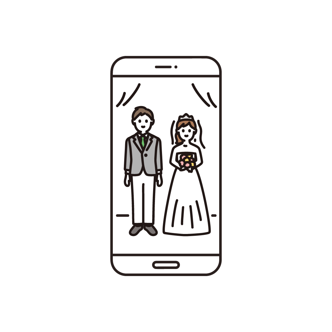 オンライン結婚式 スマホ のイラスト フリーイラスト素材集 ソコスト