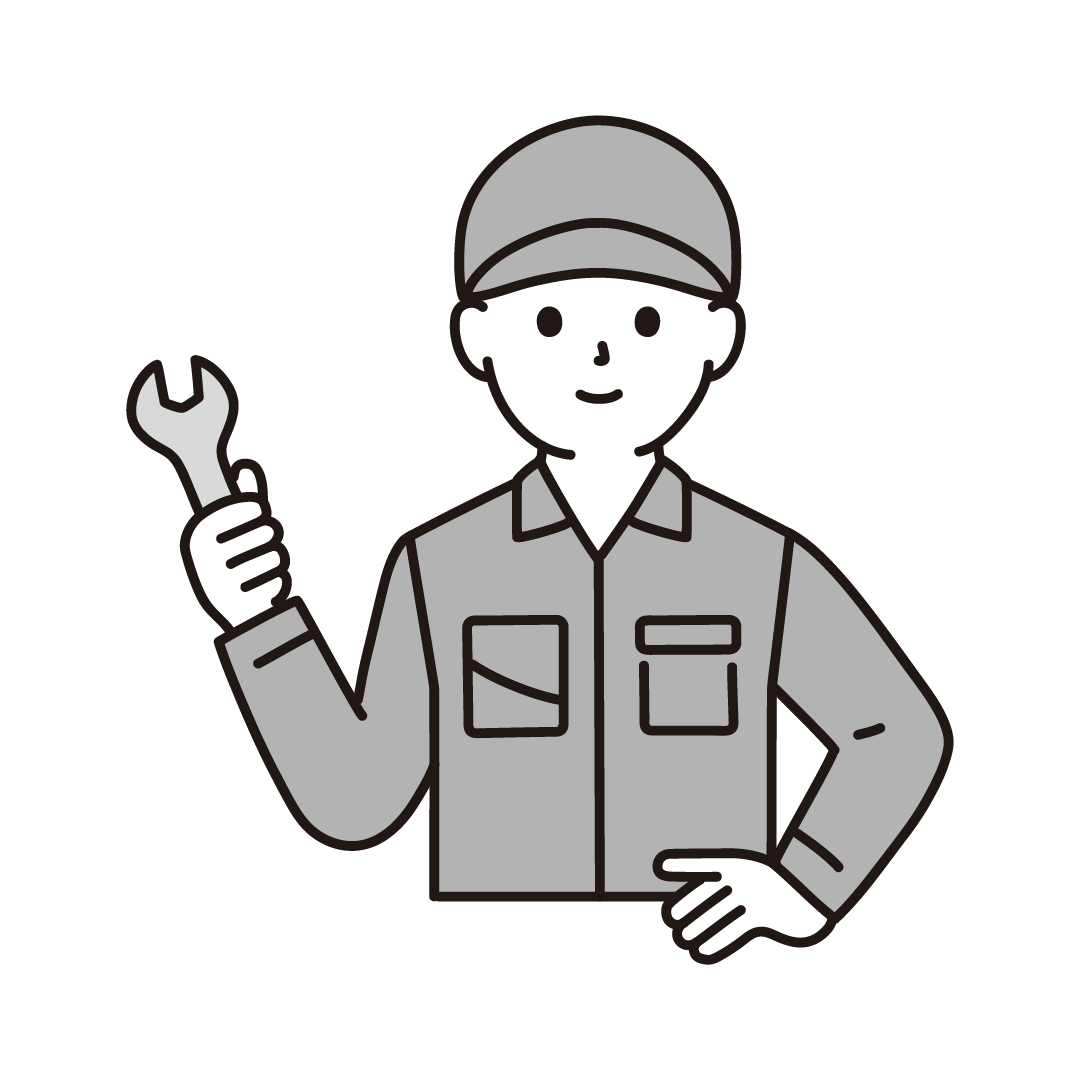 工場の男性作業員（上半身）