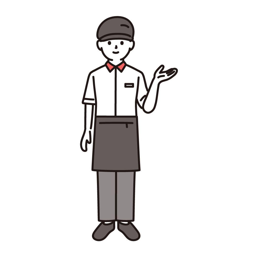 ファーストフードの男性店員