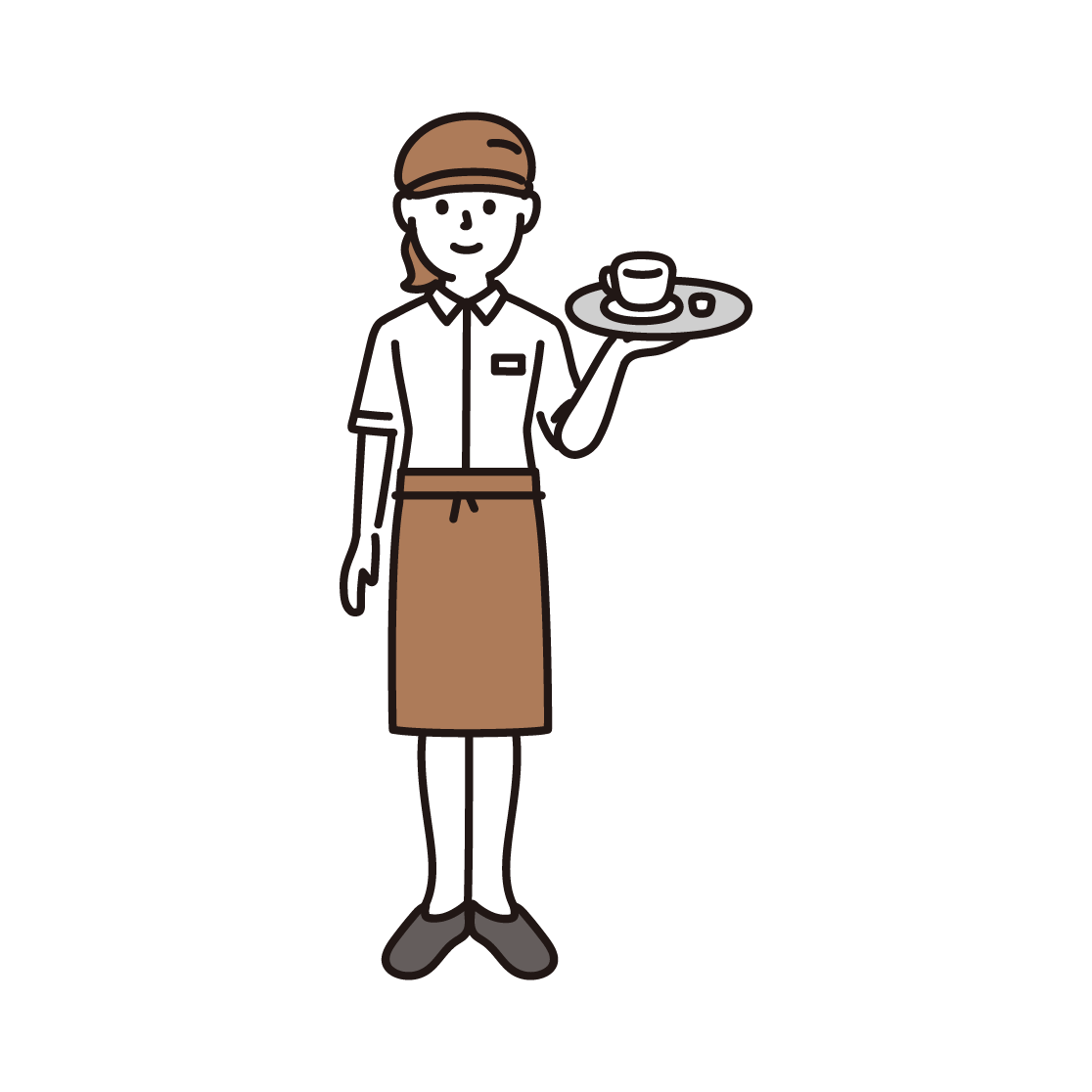 カフェ店員 女性 のイラスト フリーイラスト素材集ソコスト