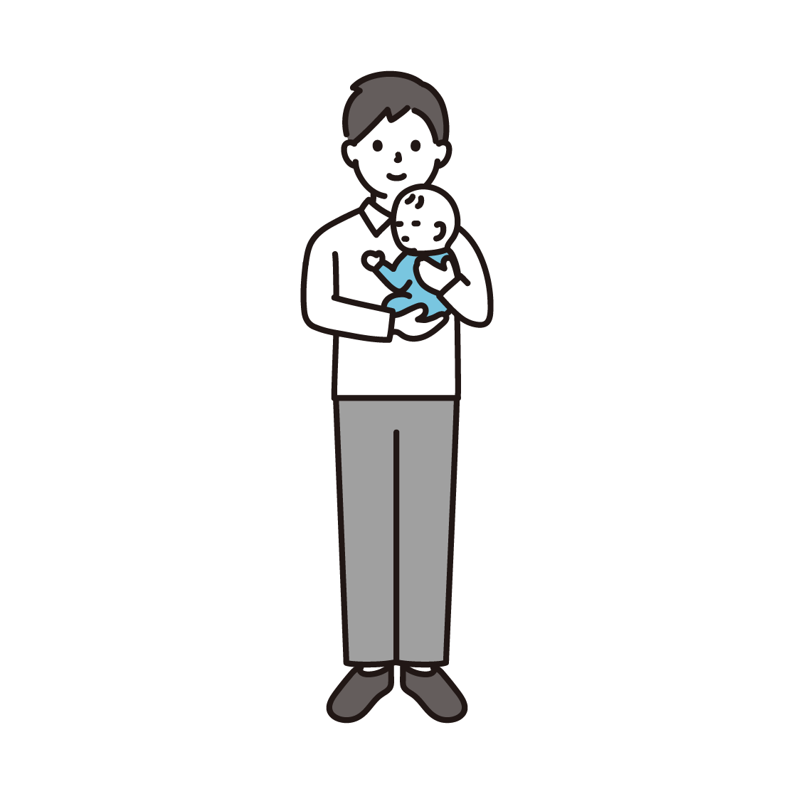 赤ちゃんを抱く男性のイラスト フリーイラスト素材集 ソコスト