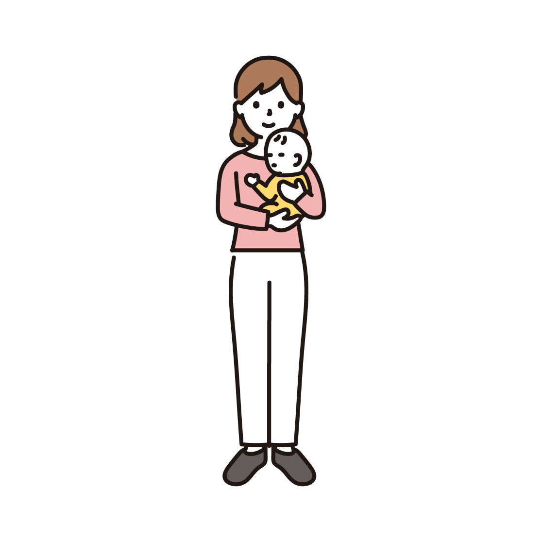 赤ちゃんを抱く女性のイラスト フリーイラスト素材集 ソコスト