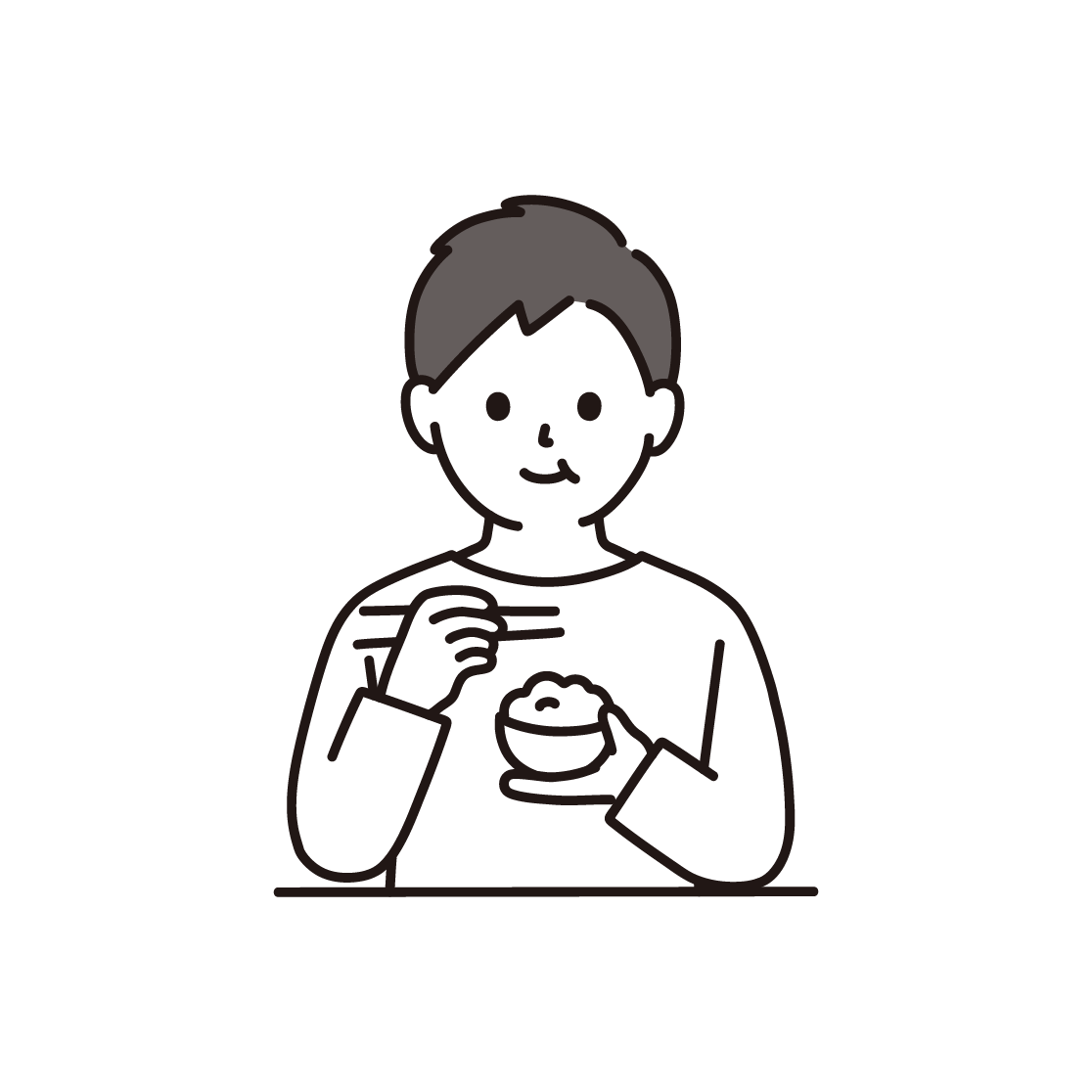 食事をする男性