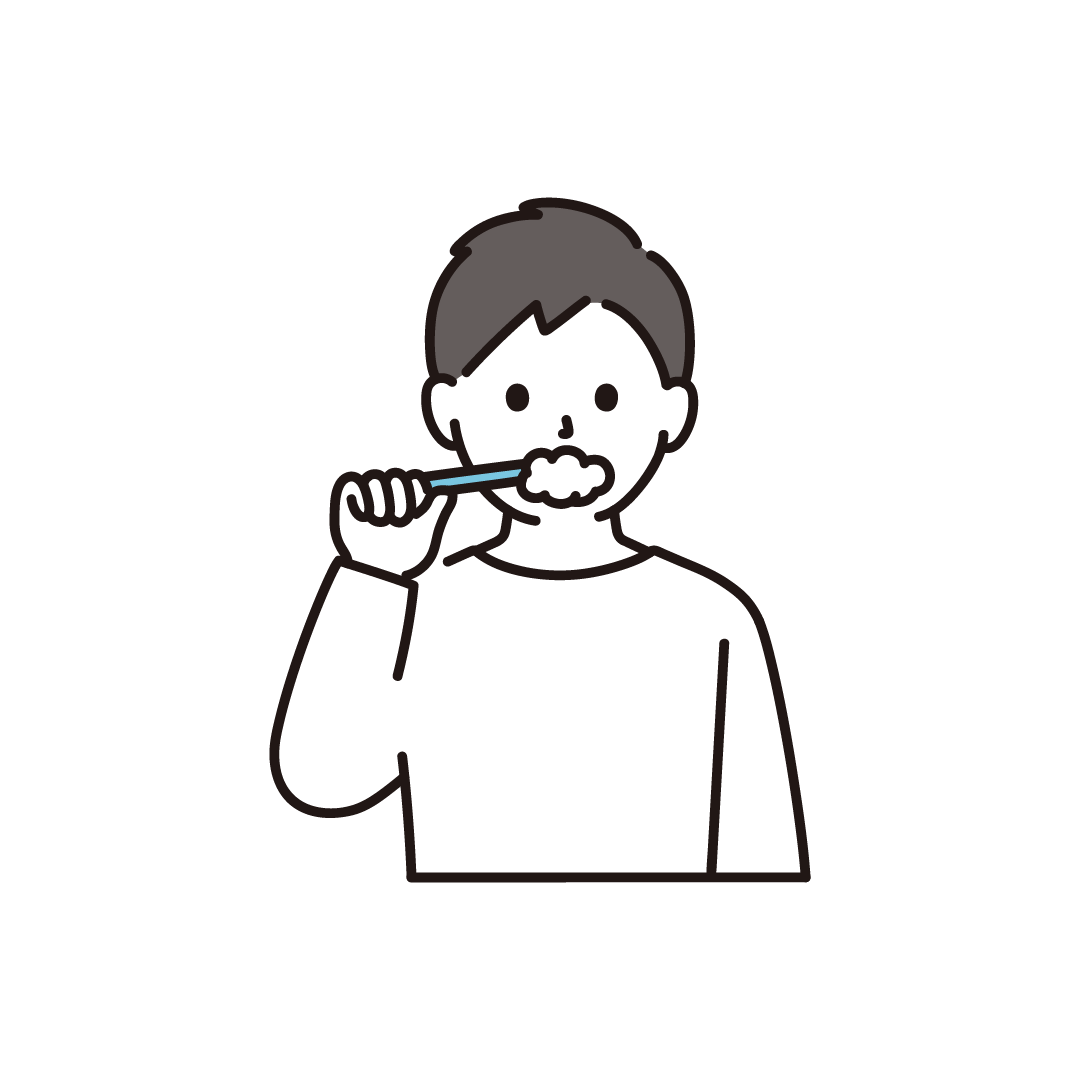 歯磨きをする男性