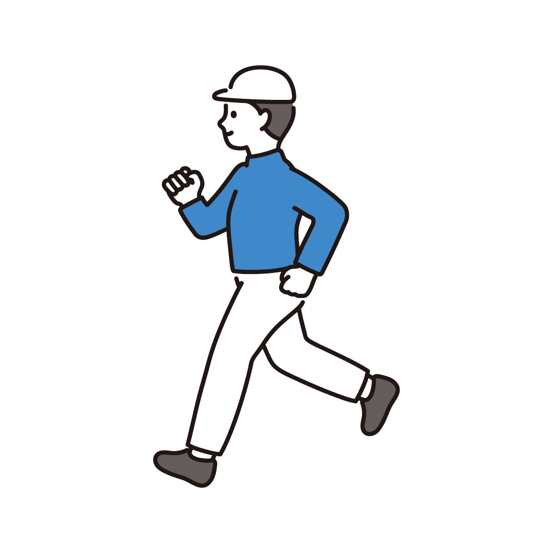 ジョギングをする男性のイラスト