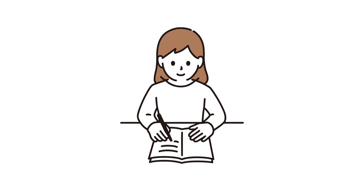 勉強をする女性のイラスト 商用可 フリーイラスト素材 ソコスト