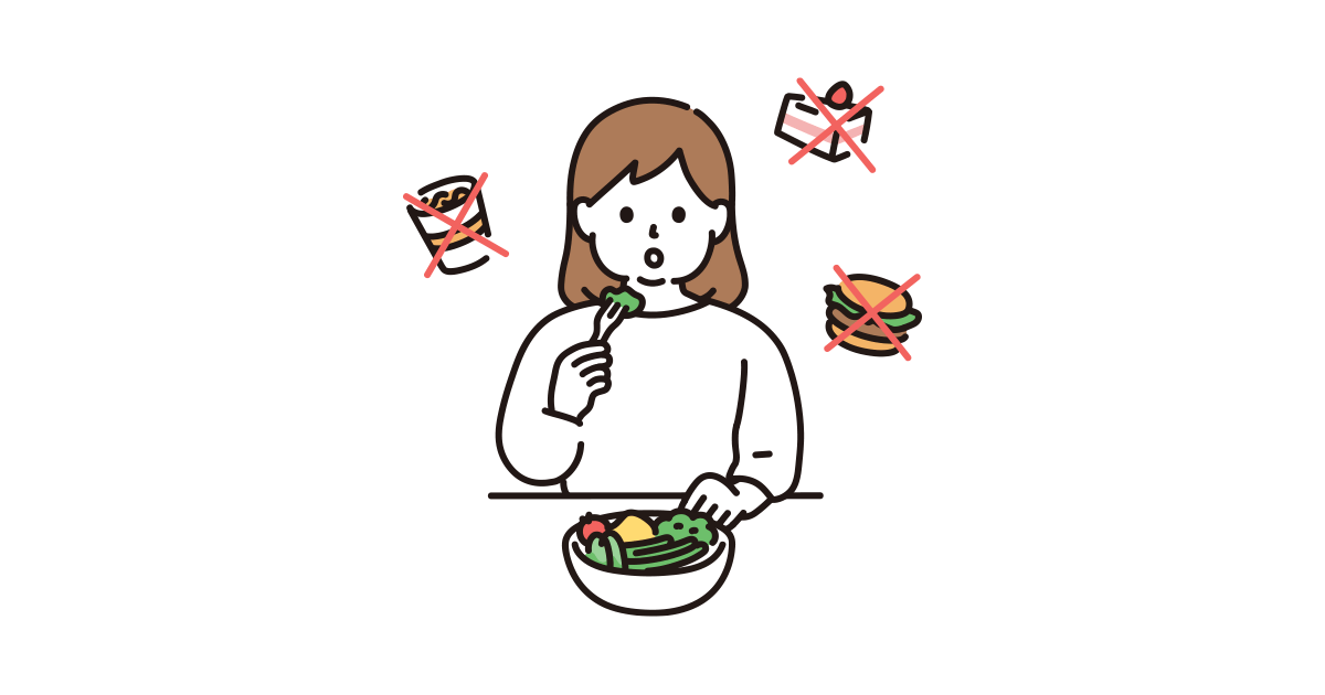 食事制限 ダイエット をする女性のイラスト フリーイラスト素材集ソコスト
