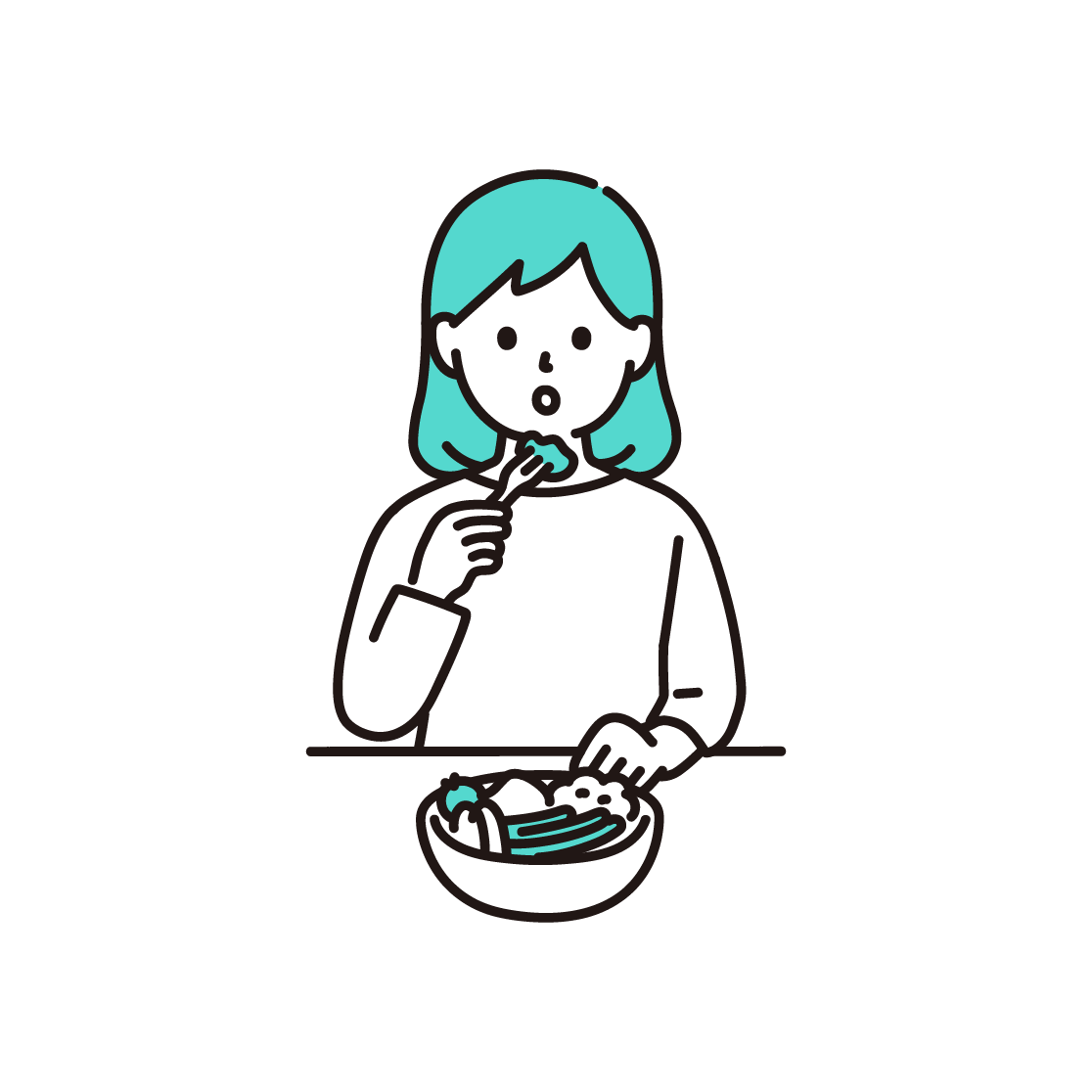 食事制限をする女性のイラスト フリーイラスト素材集 ソコスト