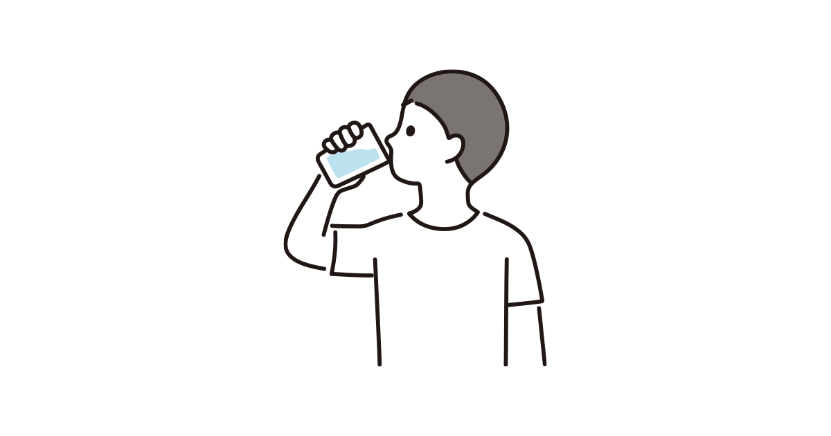 水を飲む男性のイラスト フリーイラスト素材集ソコスト