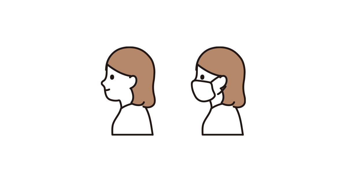横向きの女性 マスクあり なし のイラスト 商用可 フリーイラスト素材 ソコスト 横向きの女性 マスクあり なし のイラスト 商用可 フリーイラスト素材 ソコスト