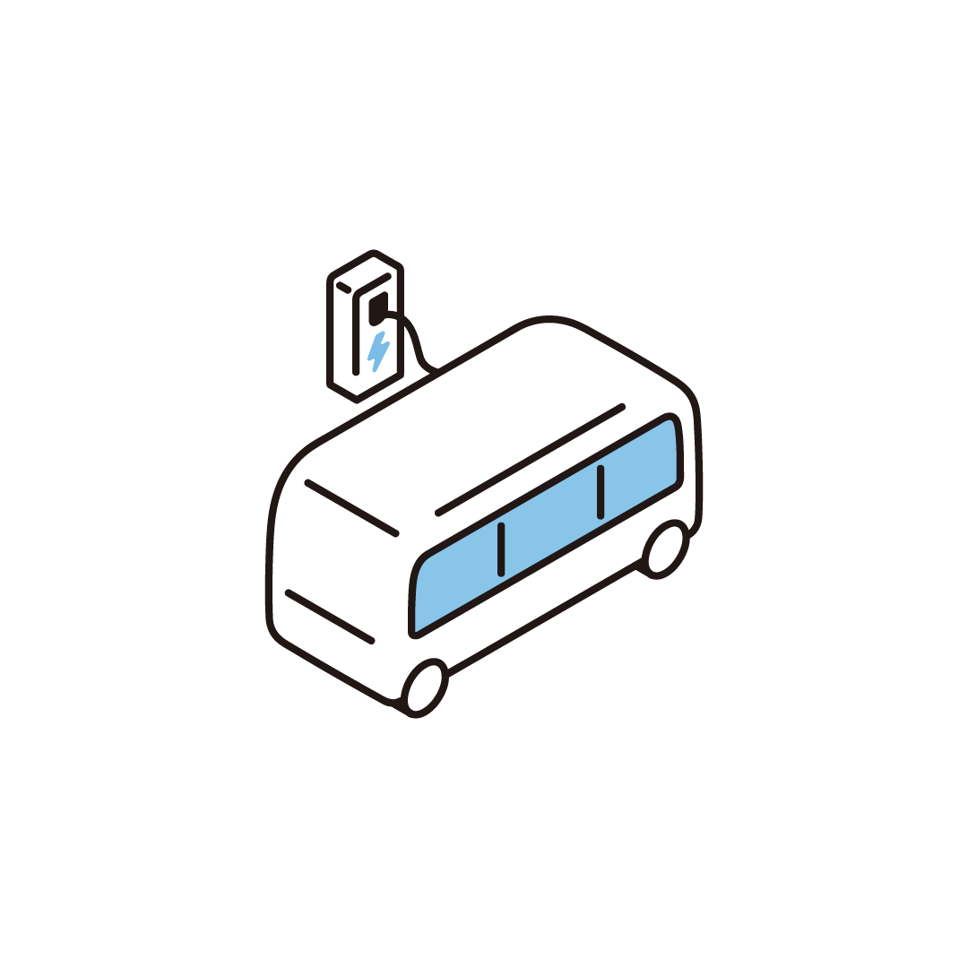 EV・自動運転バスのイラスト