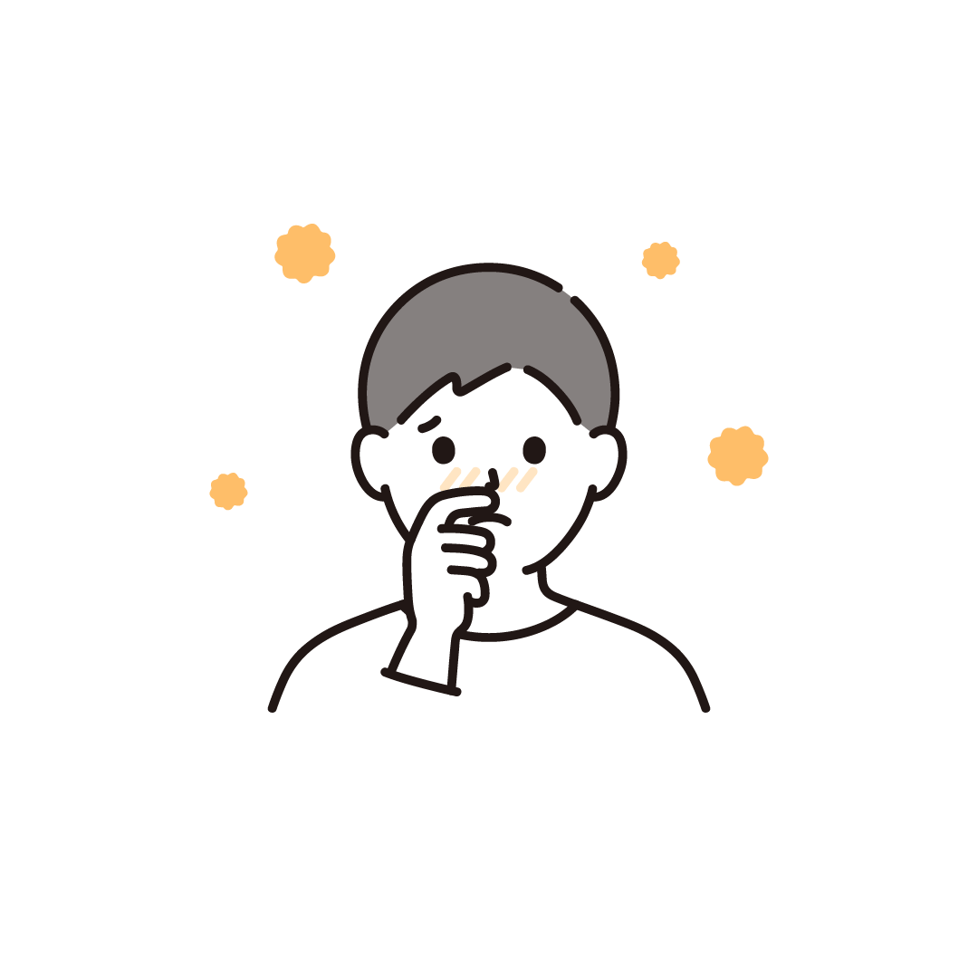 花粉症の男性のイラスト