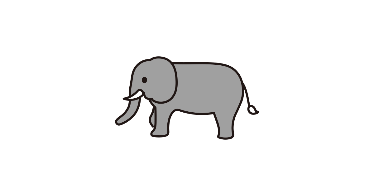 ゾウのイラスト｜商用可・フリーイラスト素材｜ソコスト