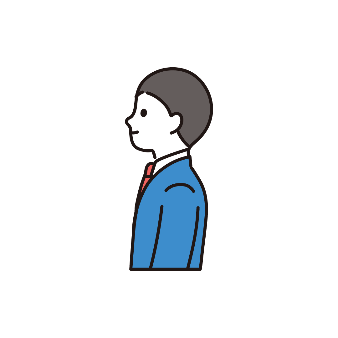 横を向く男子学生