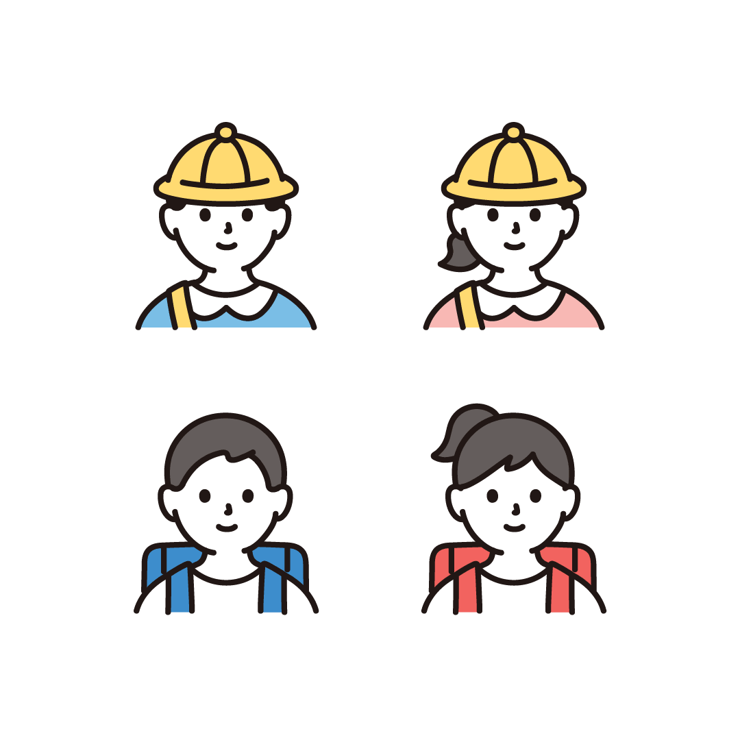 小学生と園児（顔）