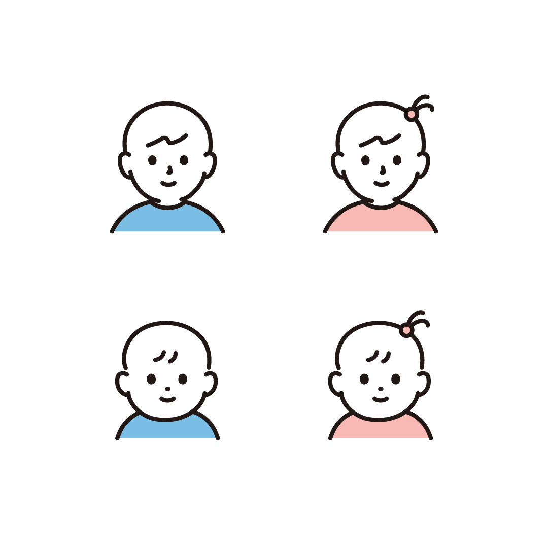 赤ちゃんと幼児（顔）