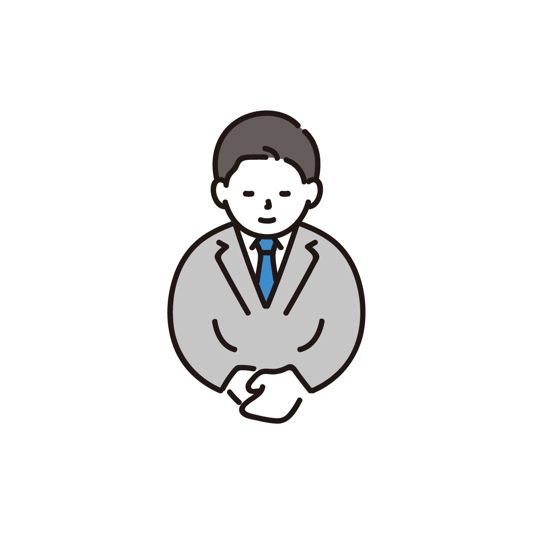 お辞儀をする男性ビジネスパーソン（上半身）