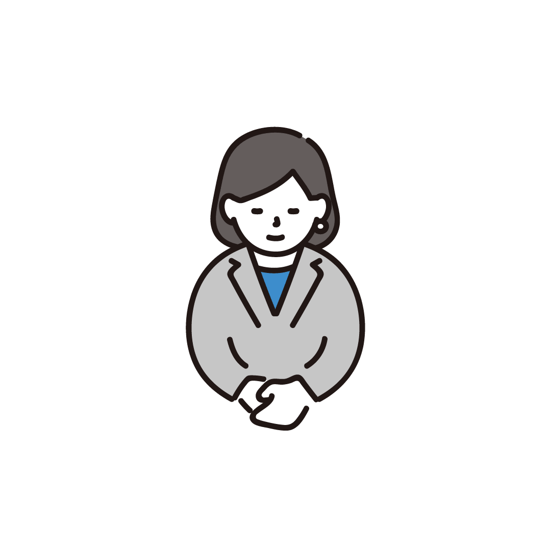 お辞儀をする女性ビジネスパーソン（上半身）