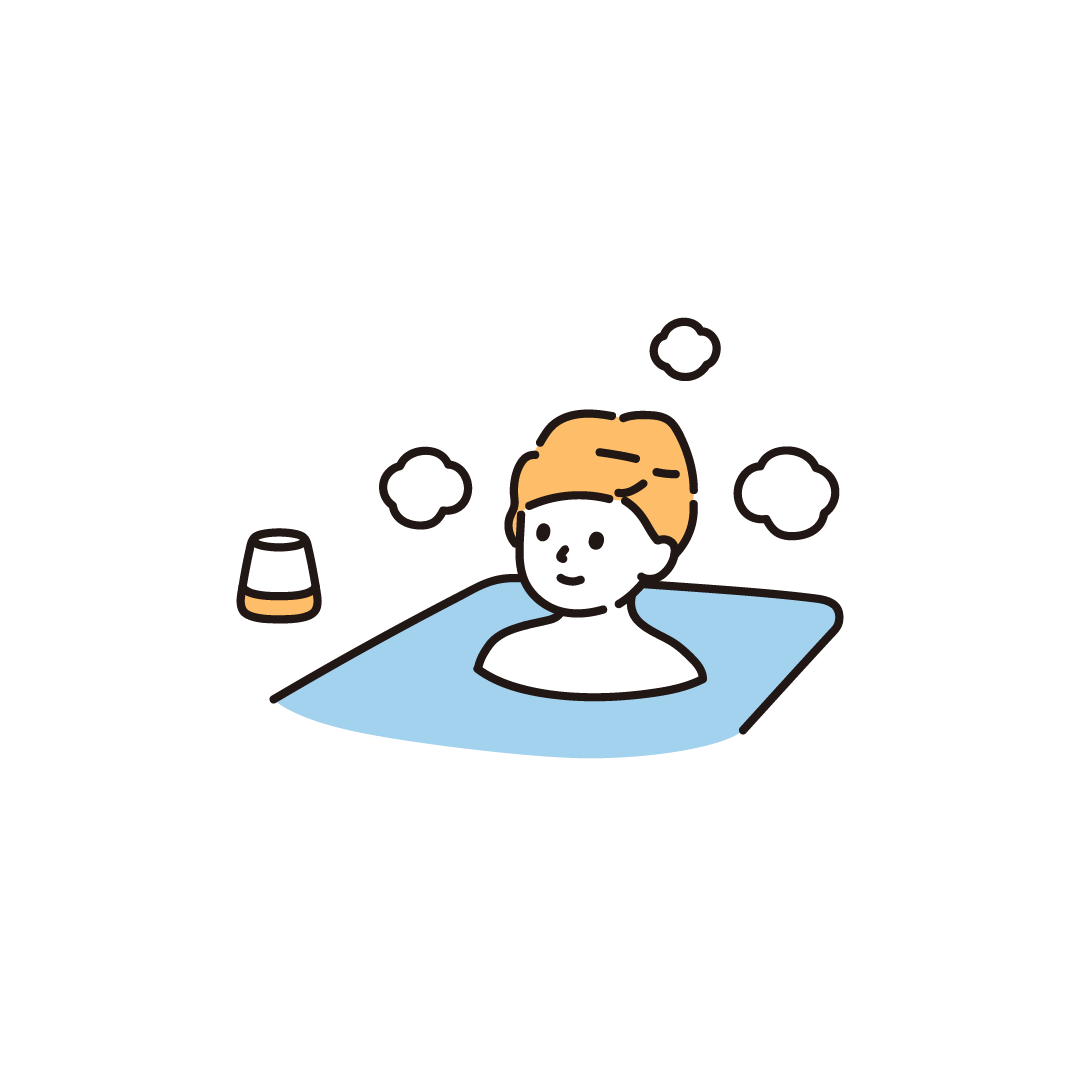入浴をする女性