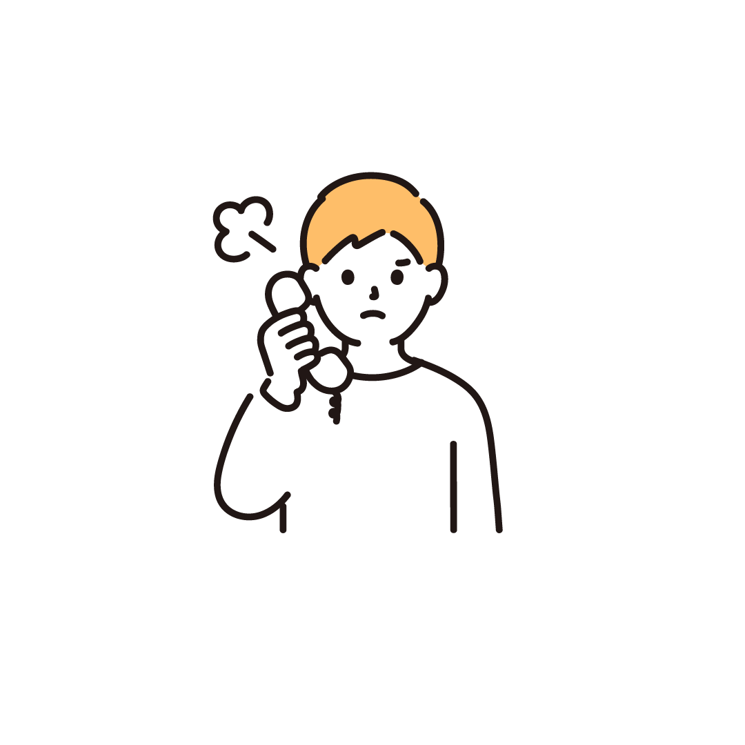 電話をする男性（怒る）のイラスト