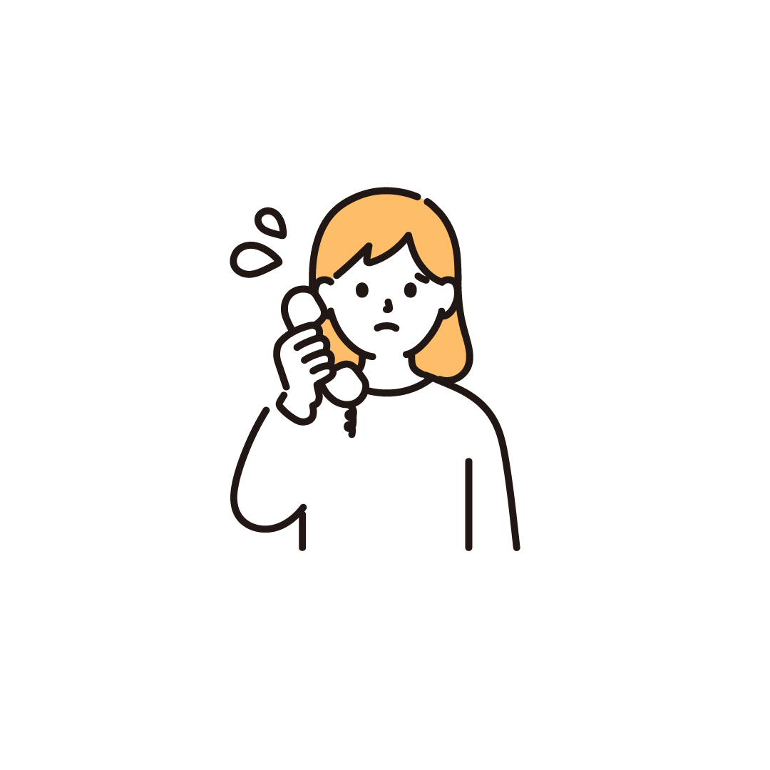 電話をする女性（困る）のイラスト