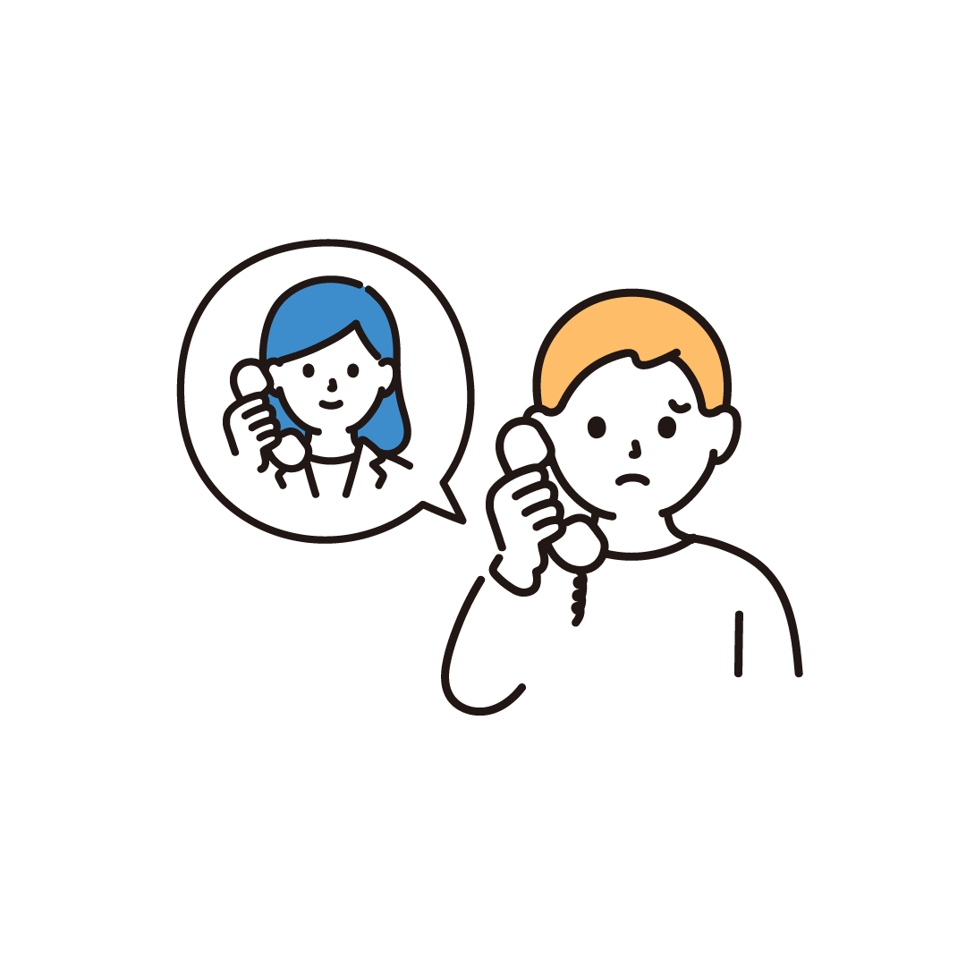 電話相談をする子供のイラスト
