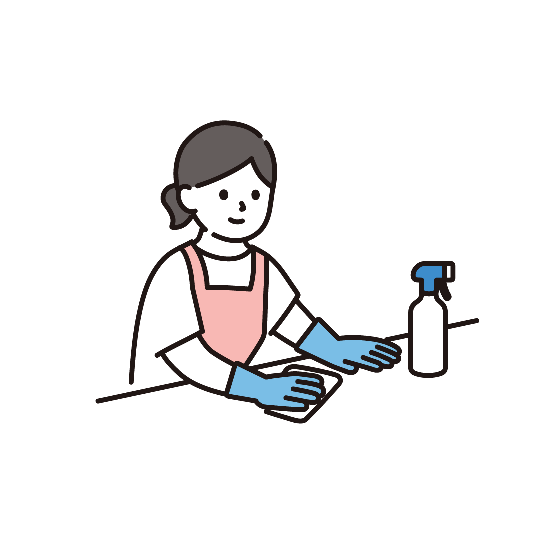 掃除をする女性