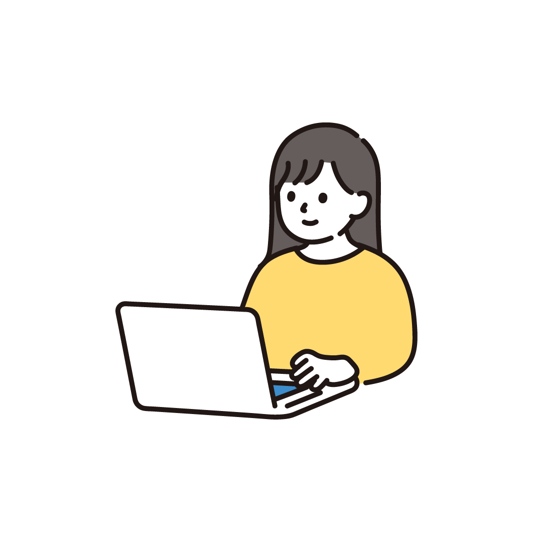 パソコンを使う大学生（女性）