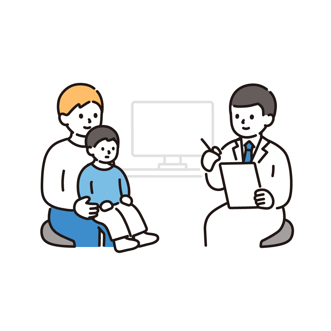 診察をうける子ども（斜め）