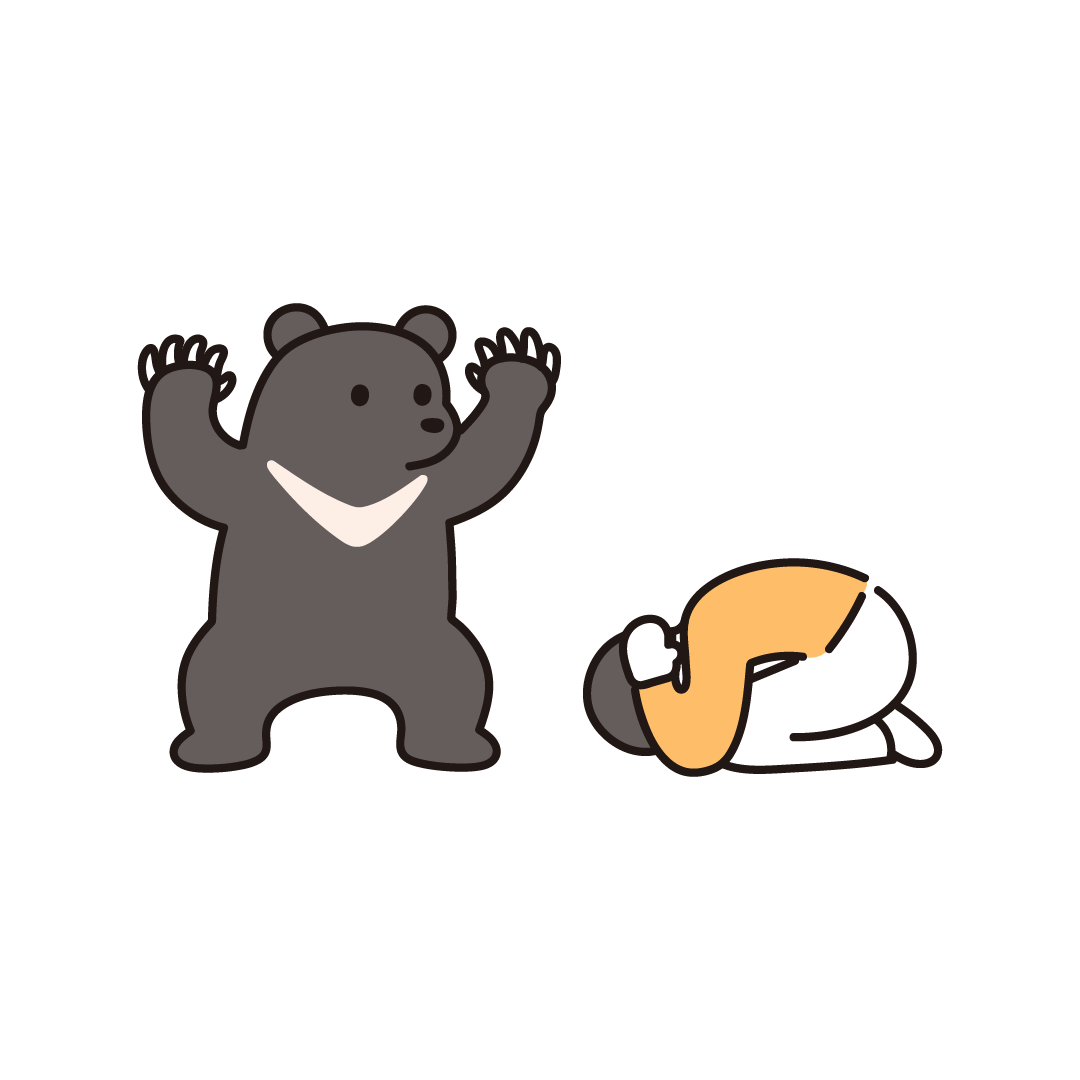 熊から身を守る人