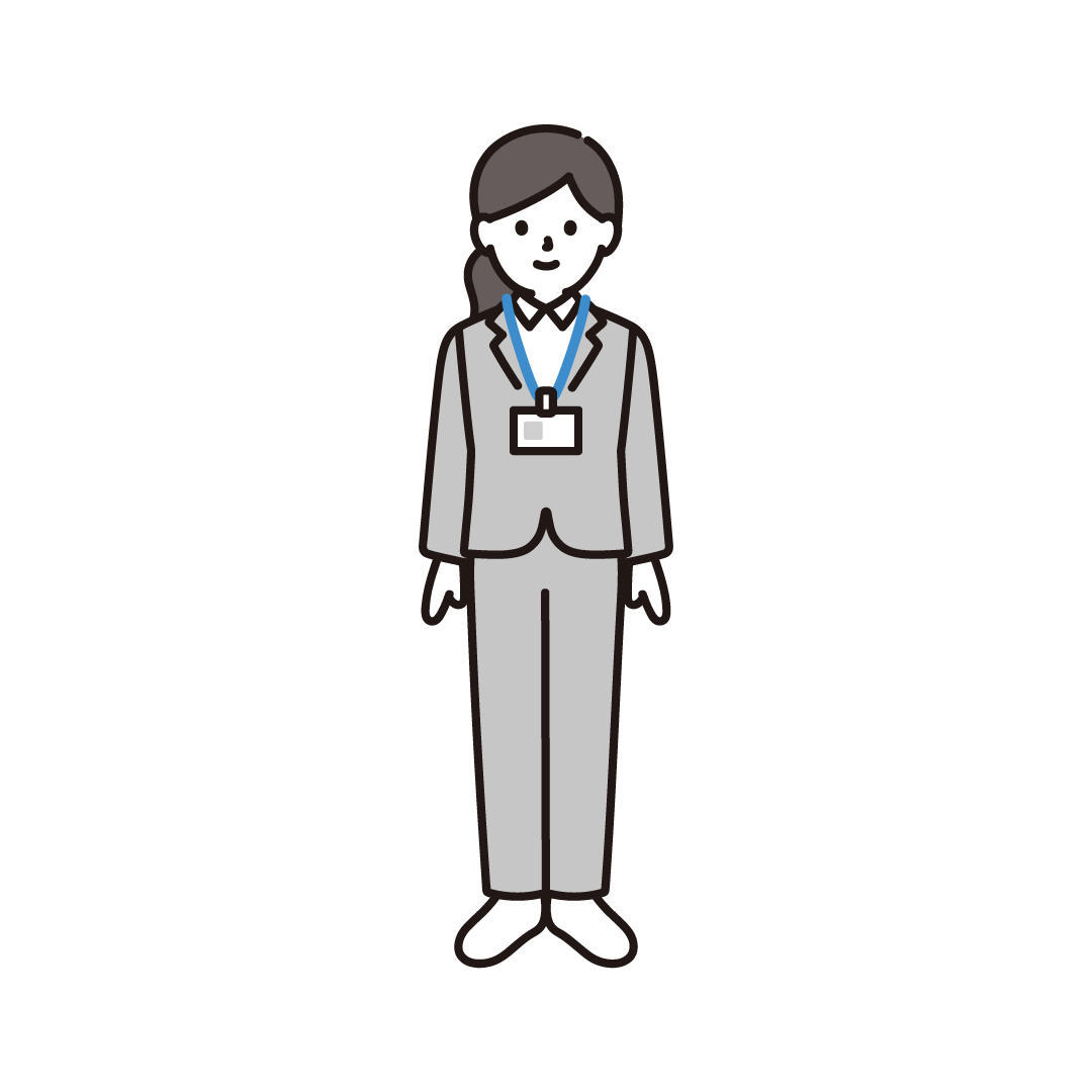 社員証を首にかけるビジネス女性