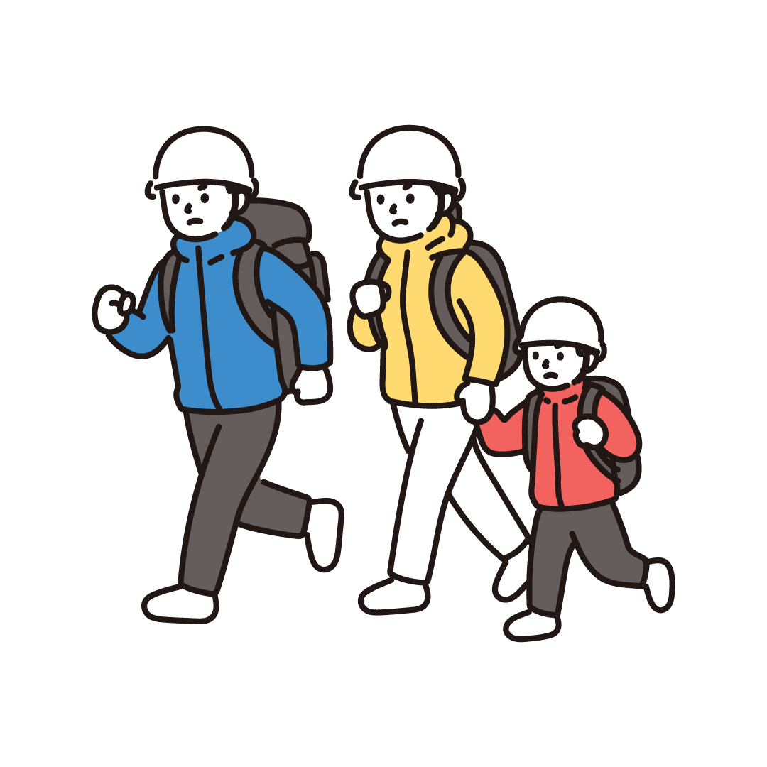 避難する人