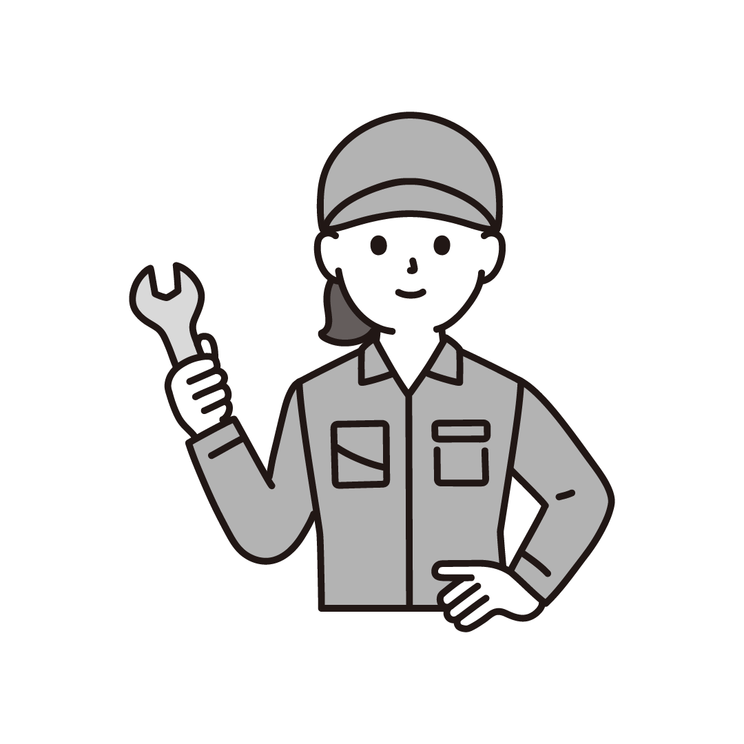 工場の女性作業員（上半身）